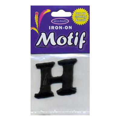 30881 Motif Iron On Letter H Black