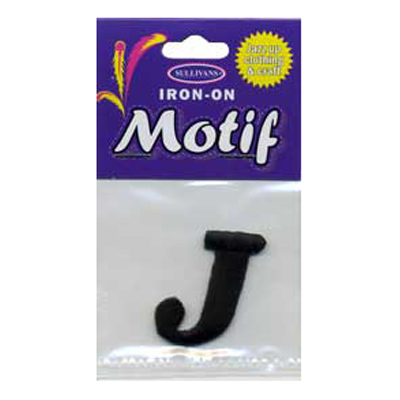 30883 Motif Iron On Letter J Black