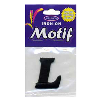 30885 Motif Iron On Letter L Black