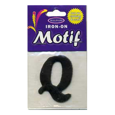 30890 Motif Iron On Letter Q Black