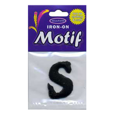 30892 Motif Iron On Letter S Black