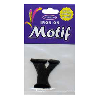 30898 Motif Iron On Letter Y Black