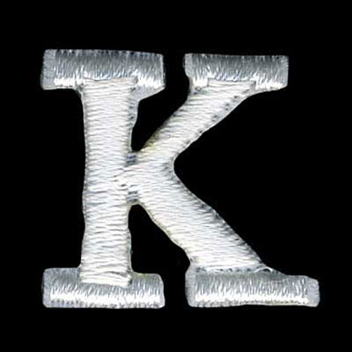 30910 Motif Iron On Letter K White