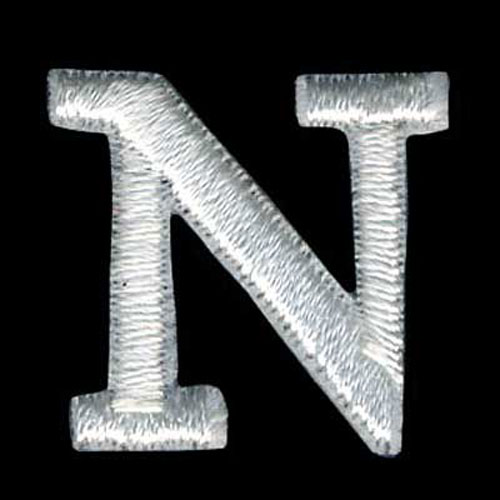 30913 Motif Iron On Letter N White