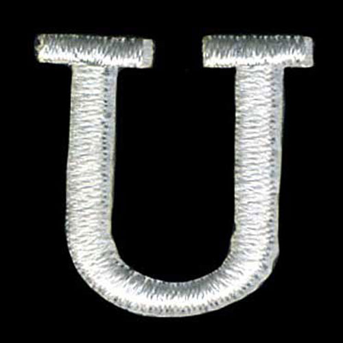 30920 Motif Iron On Letter U White