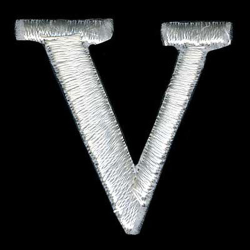 30921 Motif Iron On Letter V White