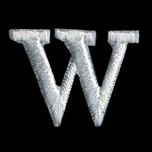 30922 Motif Iron On Letter W White