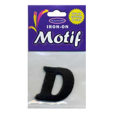 30929 Motif Iron On Letter D Black