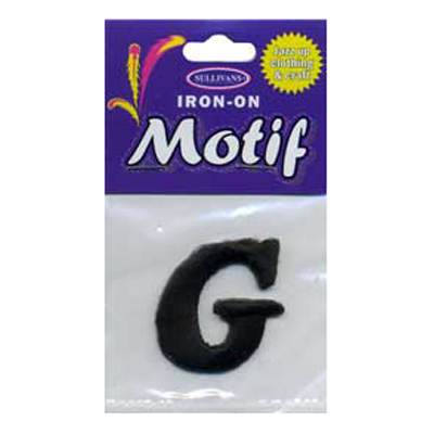 30932 Motif Iron On Letter G Black