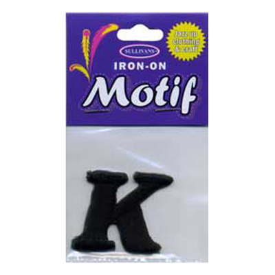 30936 Motif Iron On Letter K Black