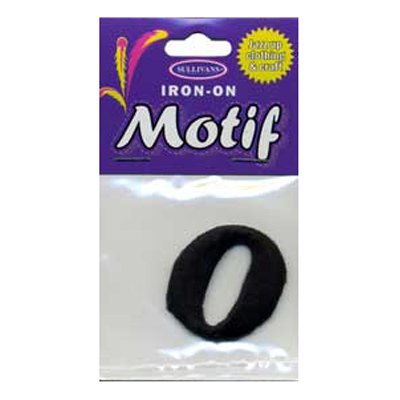 30940 Motif Iron On Letter O Black