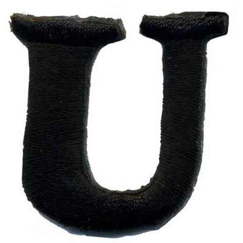 30946 Motif Iron On Letter U Black
