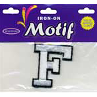 30957 Motif Iron On Letter F White