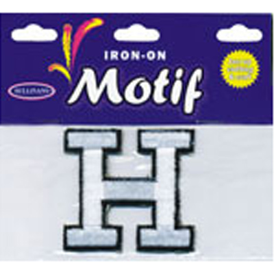 30959 Motif Iron On Letter H White
