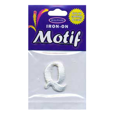 30968 Motif Iron On Letter Q White