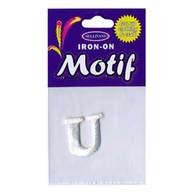 30972 Motif Iron On Letter U White
