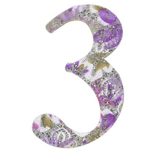 30981 Plywood 120mm Coloured Number 3