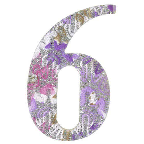 30984 Plywood 120mm Coloured Number 6