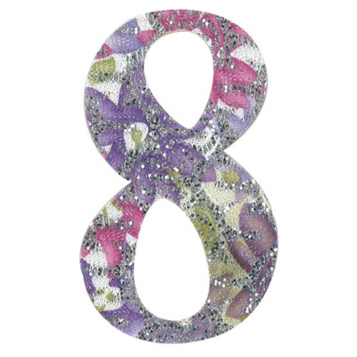 30986 Plywood 120mm Coloured Number 8