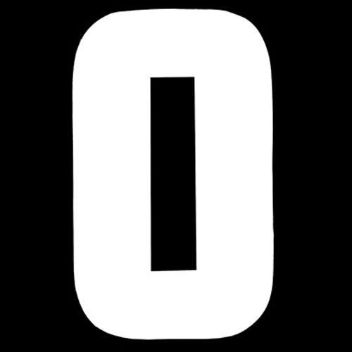 31055 Iron On Sports Number 0 White