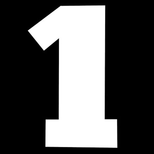 31056 Iron On Sports Number 1 White