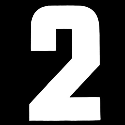 31057 Iron On Sports Number 2 White