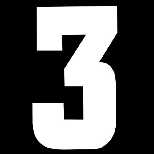 31058 Iron On Sports Number 3 White