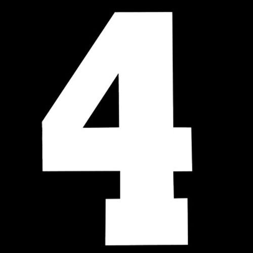 31059 Iron On Sports Number 4 White