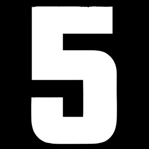 31060 Iron On Sports Number 5 White