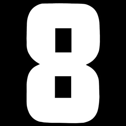 31063 Iron On Sports Number 8 White