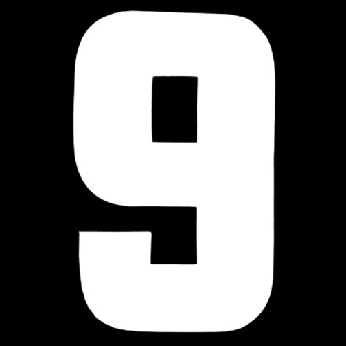 31064 Iron On Sports Number 9 White