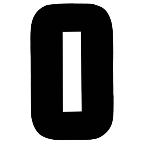 31065 Iron On Sports Number 0 Black