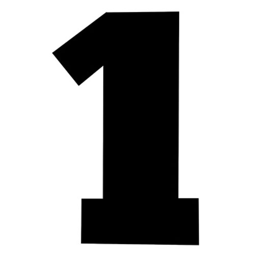 31066 Iron On Sports Number 1 Black