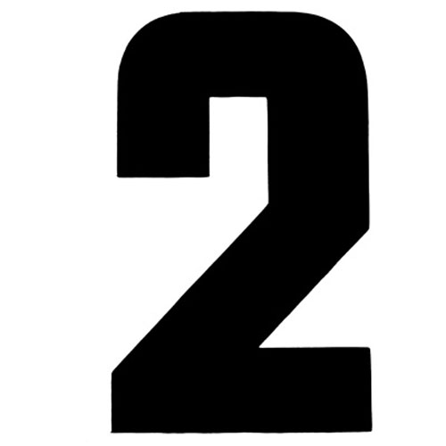 31067 Iron On Sports Number 2 Black