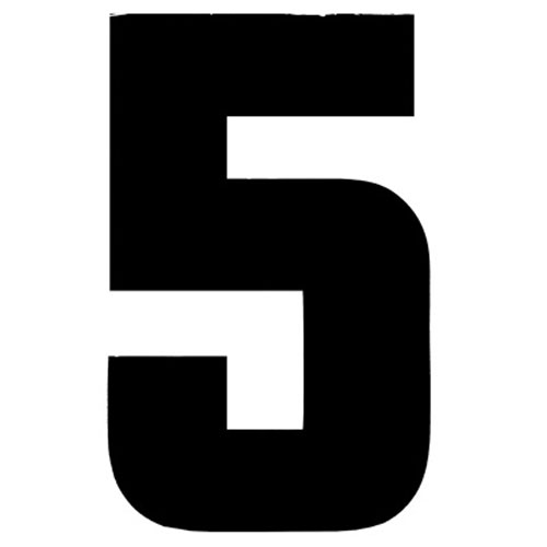 31070 Iron On Sports Number 5 Black