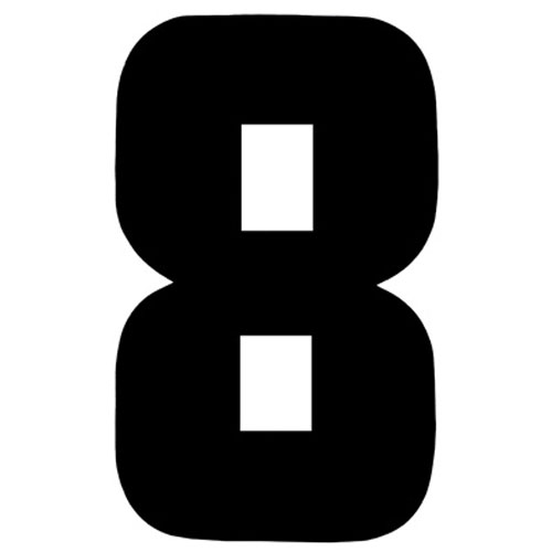 31073 Iron On Sports Number 8 Black