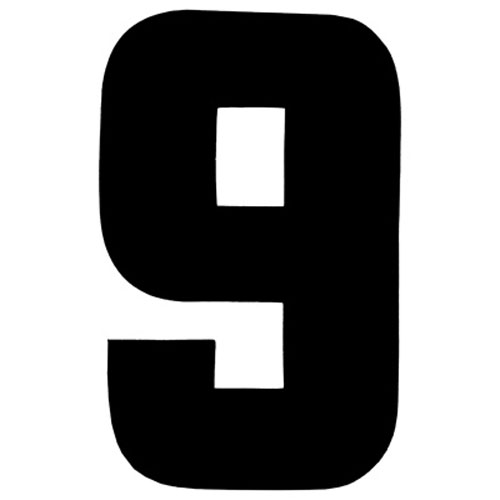 31074 Iron On Sports Number 9 Black