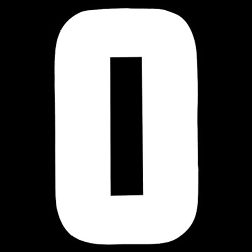 31075 Iron On Sports Number 0 White