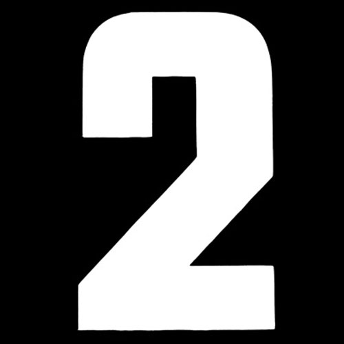 31077 Iron On Sports Number 2 White