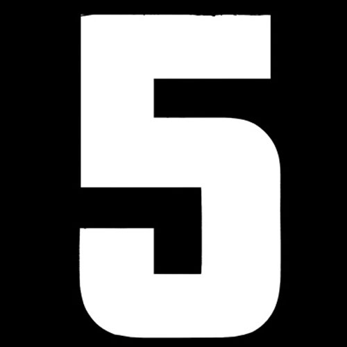 31080 Iron On Sports Number 5 White