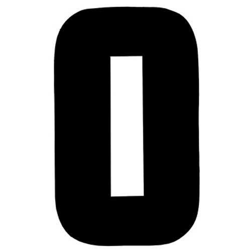 31085 Iron On Sports Number 0 Black