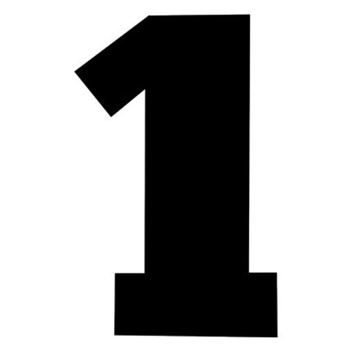 31086 Iron On Sports Number 1 Black