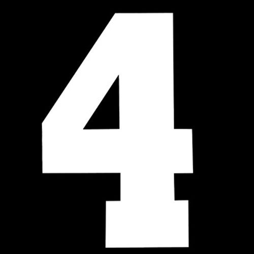 31099 Iron On Sports Number 4 White