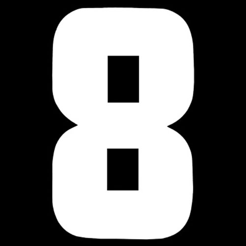 31103 Iron On Sports Number 8 White