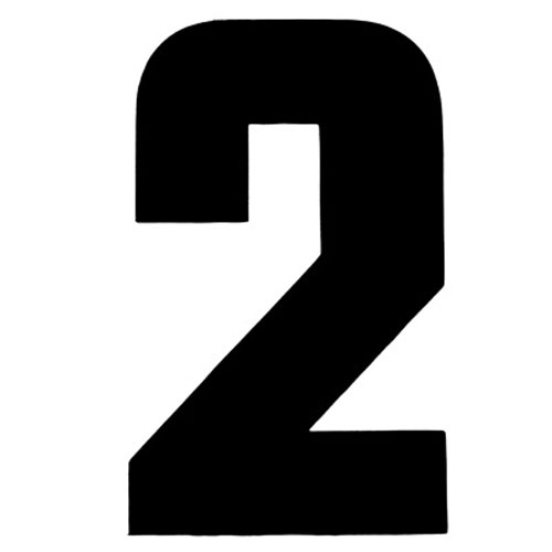 31107 Iron On Sports Number 2 Black