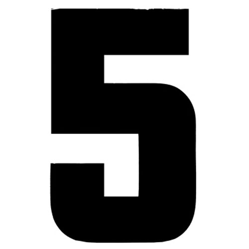 31110 Iron On Sports Number 5 Black