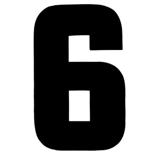 31111 Iron On Sports Number 6 Black