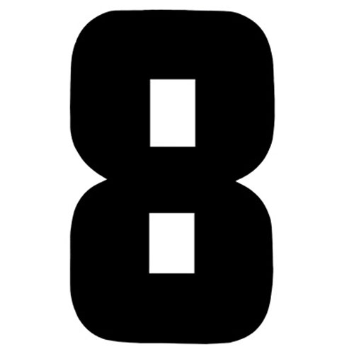 31113 Iron On Sports Number 8 Black