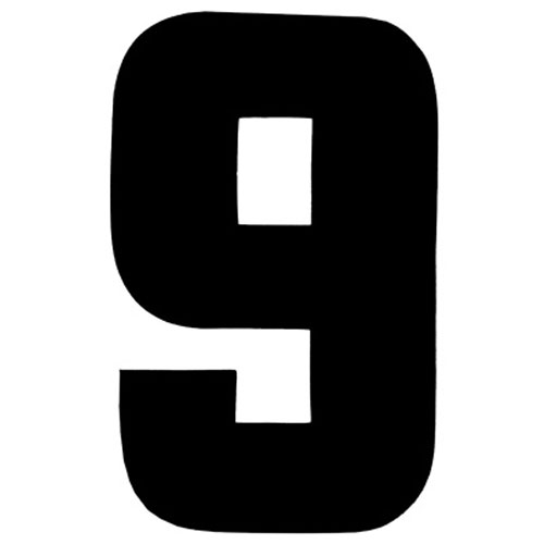 31114 Iron On Sports Number 9 Black