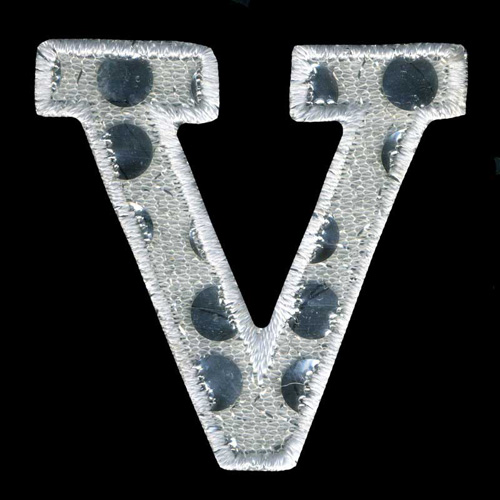 31190 Motif Iron On Sequin Letter V